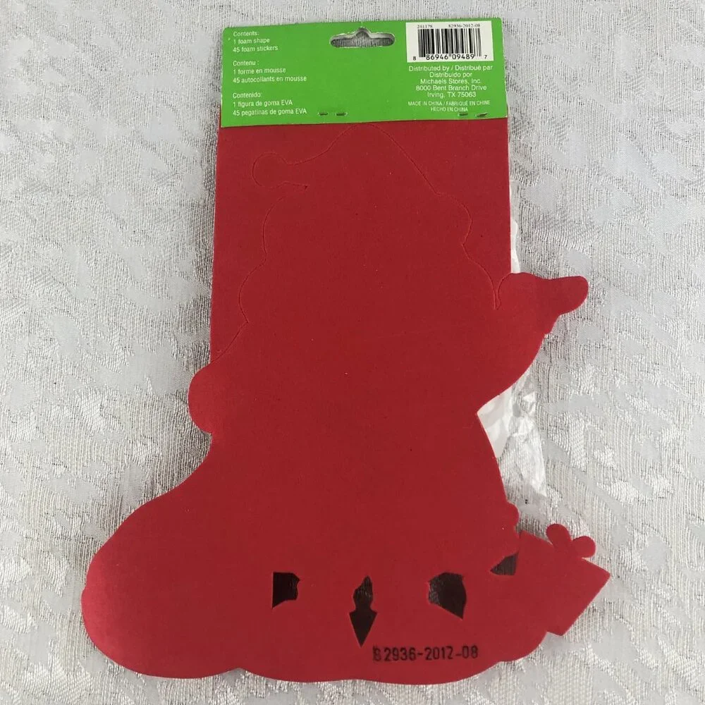 Bucilla Let It Snow Cross Stitch Ornament Kit & Creatology Santa Foam Craft NWT